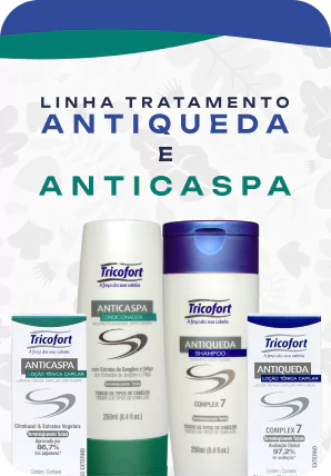 Linha de tratamento Tricofort Anti Queda e Anticaspa - combate a queda e a caspa